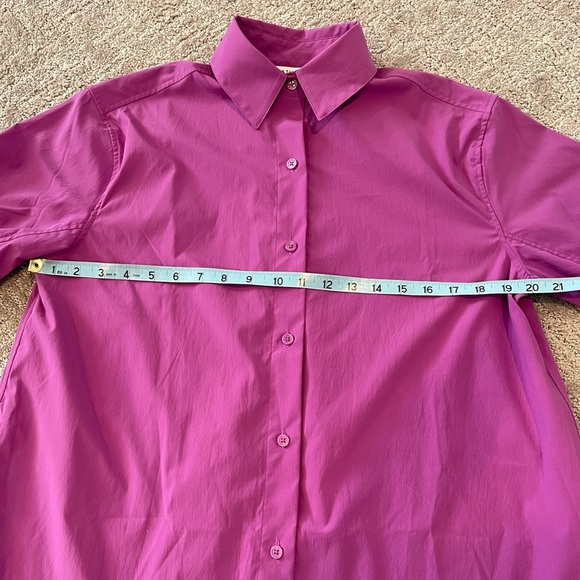 Athleta Oversized Poplin Button Down Blouse, Long Sleeve, Jazzy Purple, Size XS - Picture 9 of 15